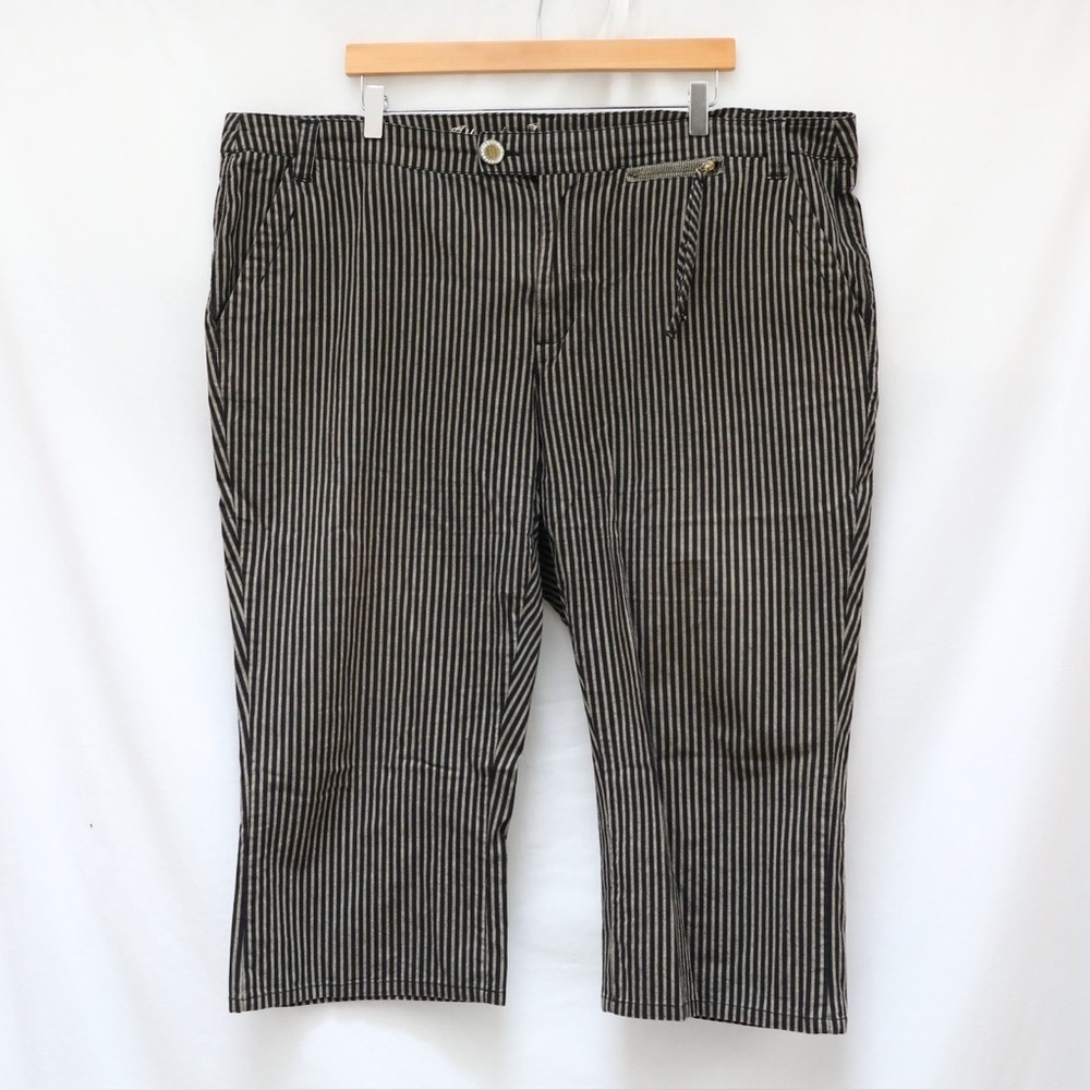 Illegal Jeans Striped capri pants Plus Size 22W Y2K stretch casual summer rnb